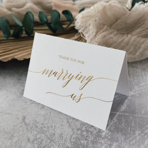 Tjänsteman i elegant Guld Calligraphy Tack Kort