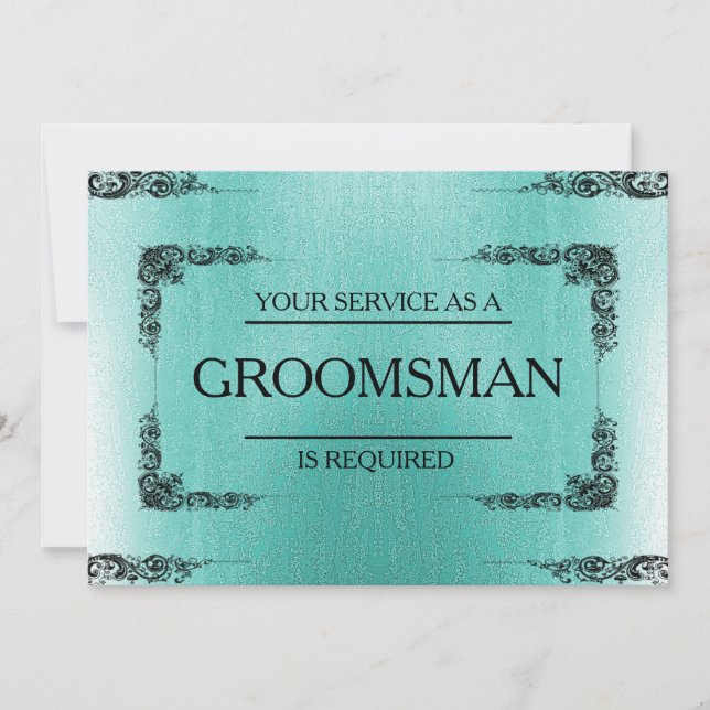 Tjänsten är begärd som Groomsman-Grönt oskärpa Inbjudningar (Framsida)