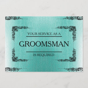 Tjänsten är begärd som Groomsman-Grönt oskärpa Inbjudningar