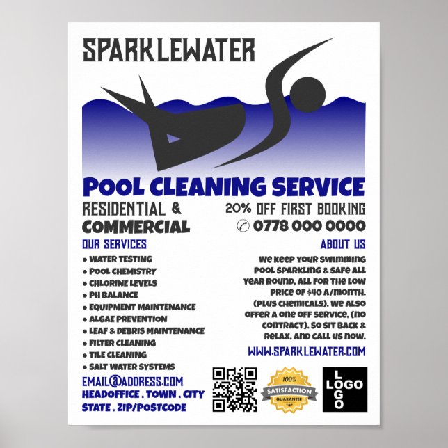 Tjänsten Bassäng Swimmer Design Swimming Bassäng S Poster (Framsidan)