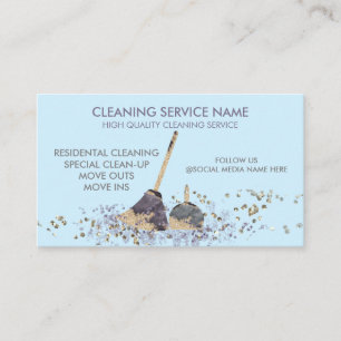 Tjänsten Blue Classy Dirty Janitorial Städning Visitkort
