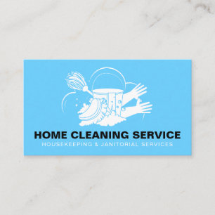 Tjänsten Blue Home Städning Janitorial Maid Visitkort