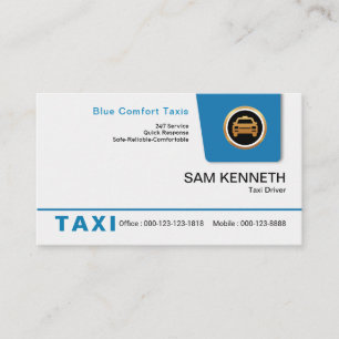 Tjänsten Bright Blue Drdown Tab Taxi Visitkort