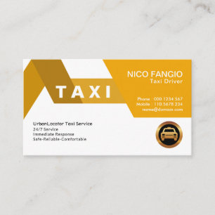 Tjänsten Bright Classy Energetic Orange Zest Taxi Visitkort