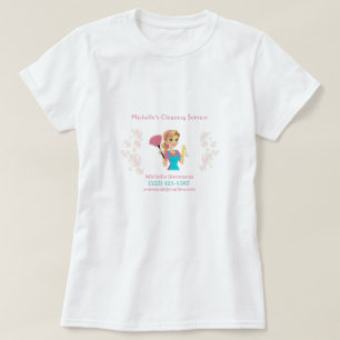 Tjänsten Cute Maid House Rosa Glitter Städning Ser T Shirt
