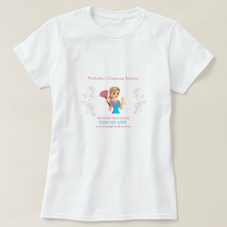 Tjänsten Cute Maid House Rosa Glitter Städning Ser T Shirt