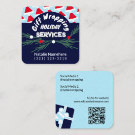 Tjänsten Festive Blue Modern Professionell Gift-fi Fyrkantigt Visitkort