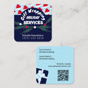 Tjänsten Festive Blue Modern Professionell Gift-fi Fyrkantigt Visitkort