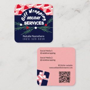 Tjänsten Festive Rosa Modern Professionell Gift-fi Fyrkantigt Visitkort