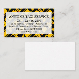 Tjänsten Fleet Taxi med Taxicab Mönster Visitkort