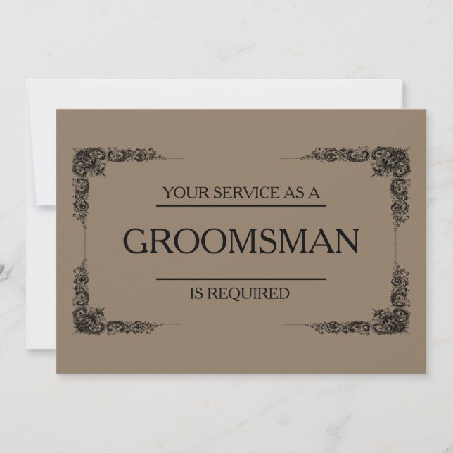 Tjänsten har begärts som Groomsman-inbjudan Inbjudningar (Framsida)