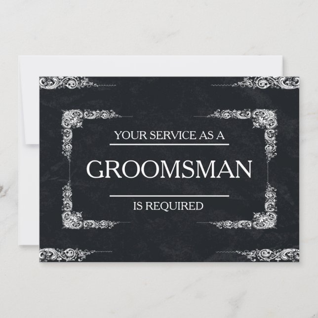 Tjänsten har begärts som Groomsman Inbjudningar (Framsida)
