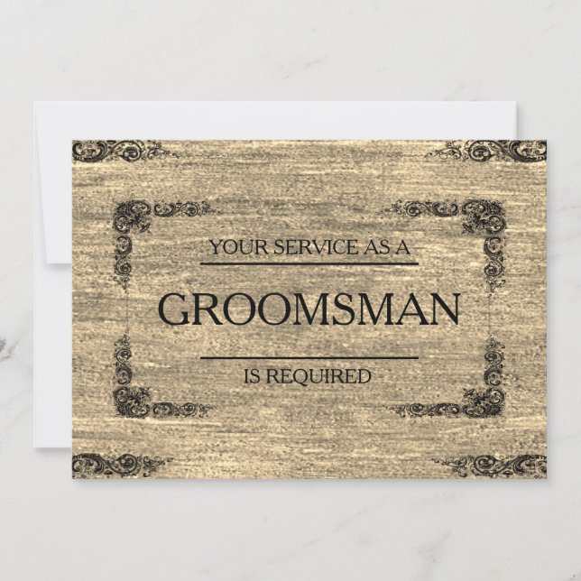 Tjänsten har begärts som Groomsman Inbjudningar (Framsida)