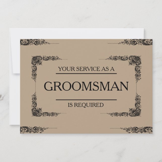 Tjänsten har begärts som Groomsman Inbjudningar (Framsida)