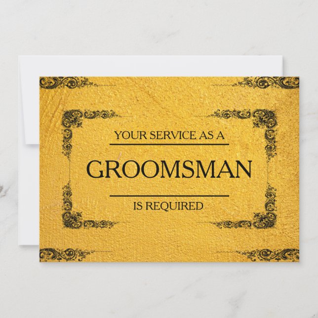 Tjänsten har begärts som Groomsman Inbjudningar (Framsida)