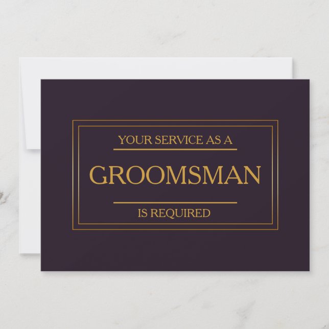 Tjänsten har begärts som Groomsman Inbjudningar (Framsida)