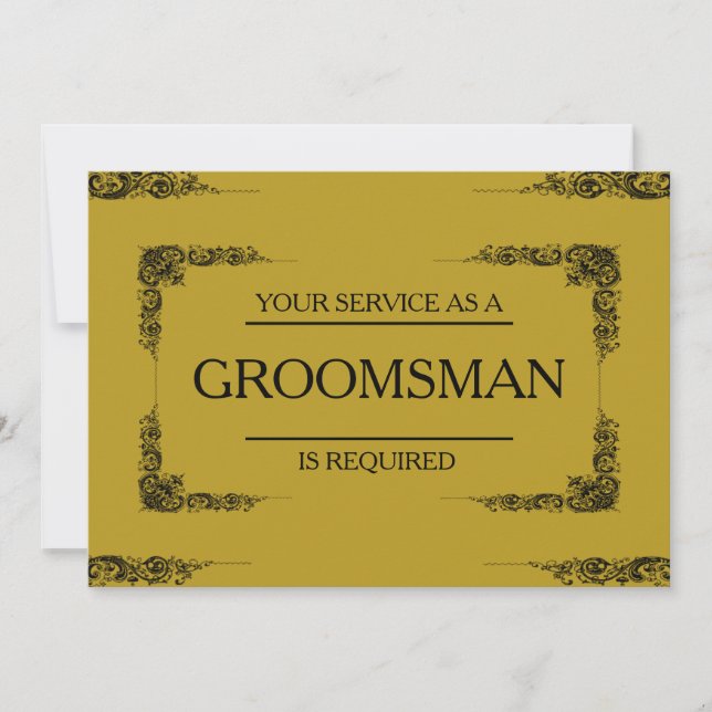 Tjänsten har begärts som Groomsman Inbjudningar (Framsida)