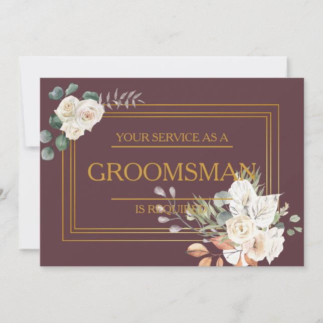 Tjänsten har begärts som Groomsman Inbjudningar (Framsida)
