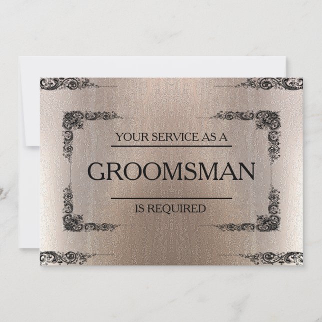 Tjänsten har begärts som Groomsman-oskärpa Inbjudningar (Framsida)