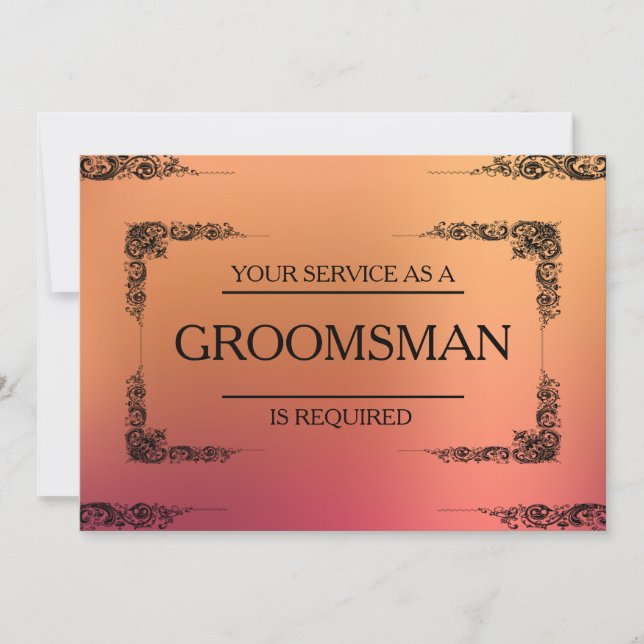 Tjänsten har begärts som Groomsman-oskärpa Inbjudningar (Framsida)