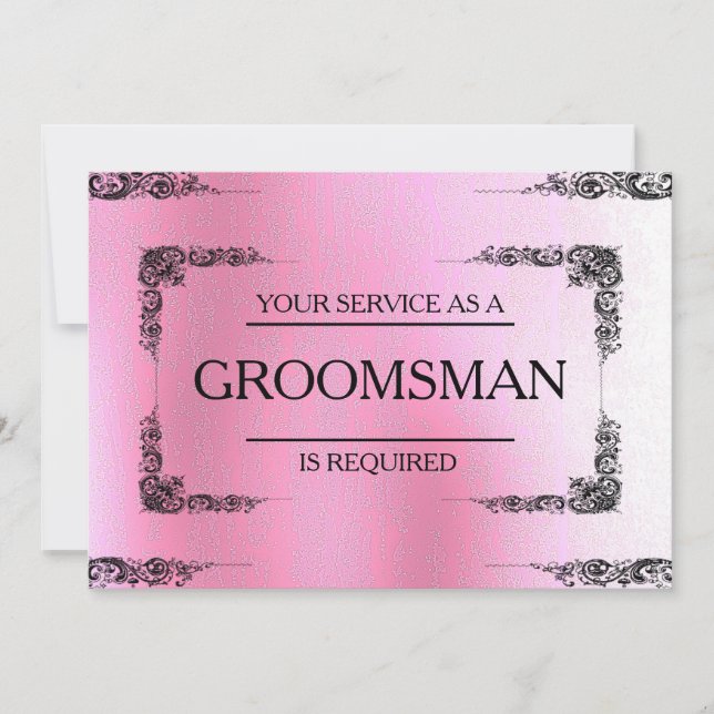 Tjänsten har begärts som Groomsman Rosa Blur Inbjudningar (Framsida)