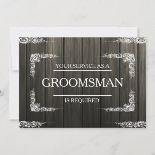 Tjänsten har begärts som Groomsman Wooden Inbjudningar