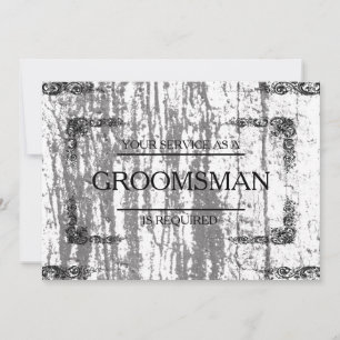 Tjänsten har begärts som Groomsman Wooden Inbjudningar