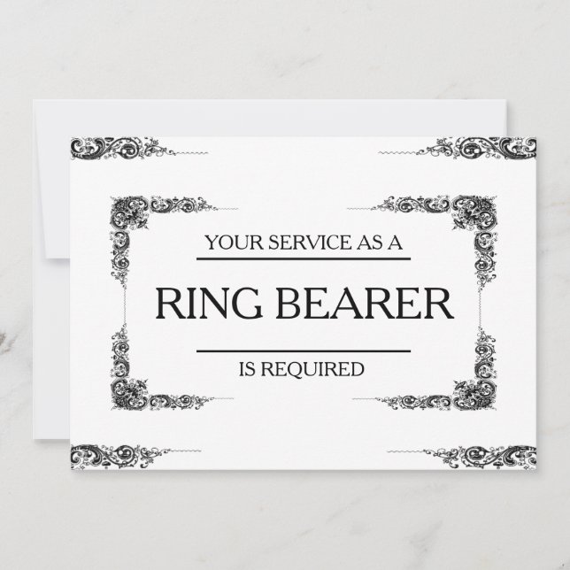 Tjänsten har begärts som Ring Bearer Inbjudningar (Framsida)
