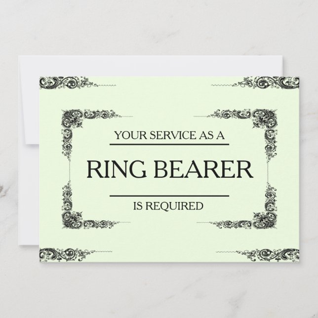 Tjänsten har begärts som Ring Bearer Inbjudningar (Framsida)
