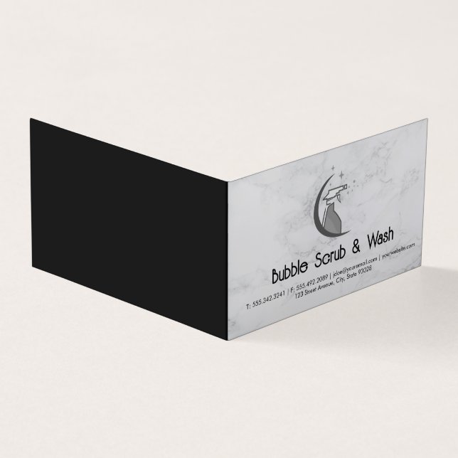 Tjänsten Maid Städning | Spray Flaska Logotyp Kort (Utsida)