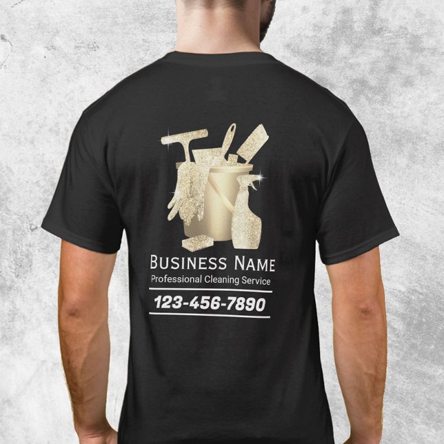 Tjänsten Modern Guld Städning Supplies Städning Se T Shirt (Skapare uppladdad)