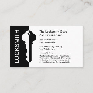 Tjänsten Modern Professionell Locksmith Visitkort