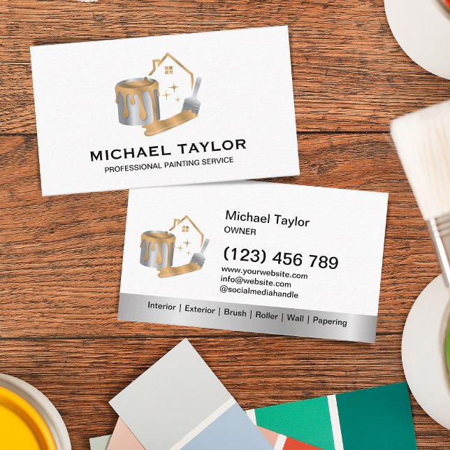 Tjänsten Modern Professionell Paint Paints Service Visitkort (Skapare uppladdad)
