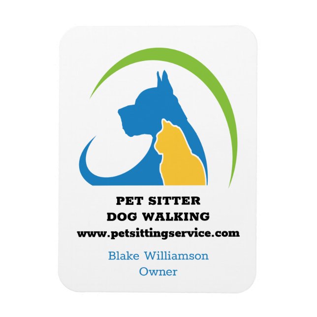 Tjänsten Pet Sitter Hund Walking Service Magnet (Vertikal)