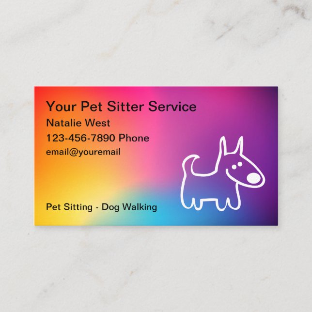 Tjänsten Pet Sitter Hund Walking Service Visitkort (Framsida)