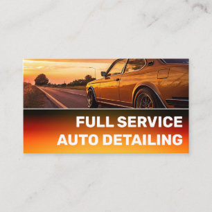 Tjänsten Photo Template Black Bright Orange Car Se Visitkort