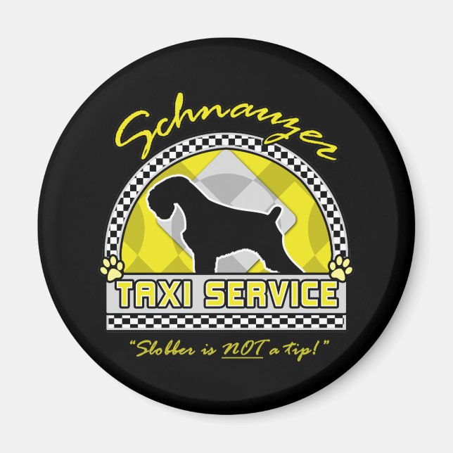 Tjänsten Schnauzer Taxi Magnet (Framsidan)