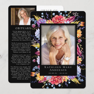 Tjänsten Succulents Blommigt Photo Memorial Program