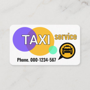 Tjänsten Taxi Radius Circles Cab Visitkort