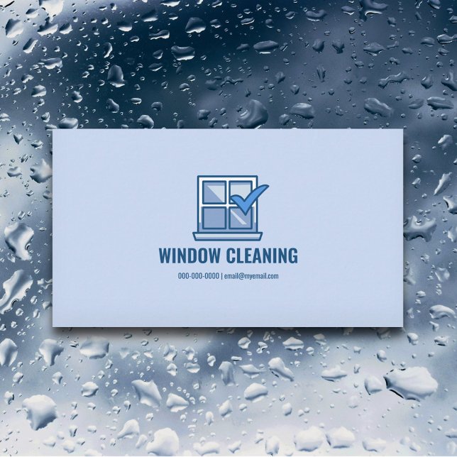 Tjänsten Windows Städning Visitkort (Window Cleaning Service Business Card)