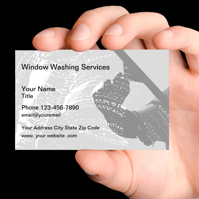 Tjänsten Windows Washer Städning Visitkort (Skapare uppladdad)