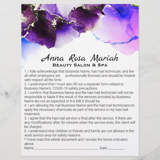 *~* Tjänster avseende ansvarsbefrielse för Abstrak Reklamblad (Framsidan)