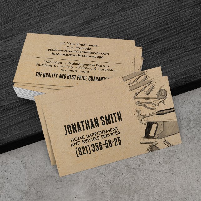 Tjänster avseende förbättring och reparation av he visitkort (Skapare uppladdad)