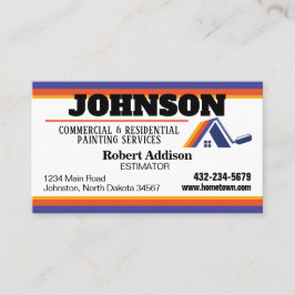 Tjänster avseende målning, reklam och bostäder visitkort