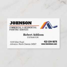 Tjänster avseende målning, reklam och bostäder visitkort