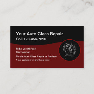 Tjänster avseende reparation av mobilt glas visitkort