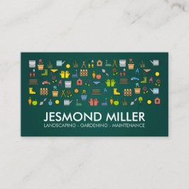 tjänster - färgstarka ikoner mönster visitkort