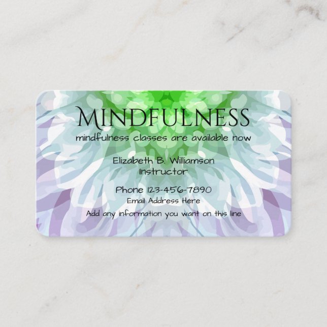 Tjänster för Mindfulness Design Visitkort (Framsida)