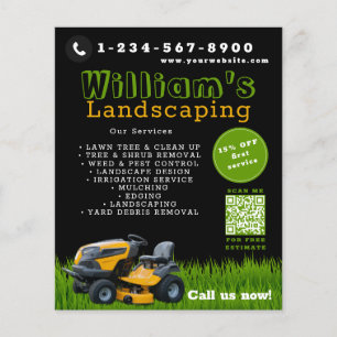 tjänster i gräsmatta Landscaping Black Flygblad