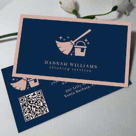 Tjänsterna för marktjänster och Rosa Städning QR- Visitkort
